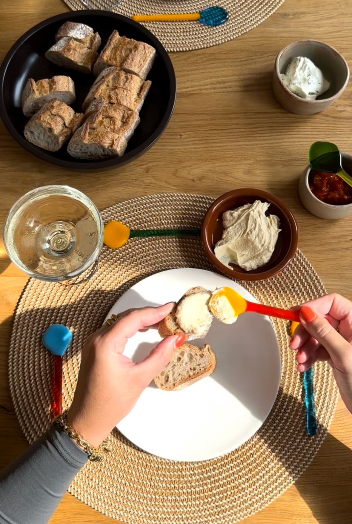 Set (4) lepels voor bij borrelhap