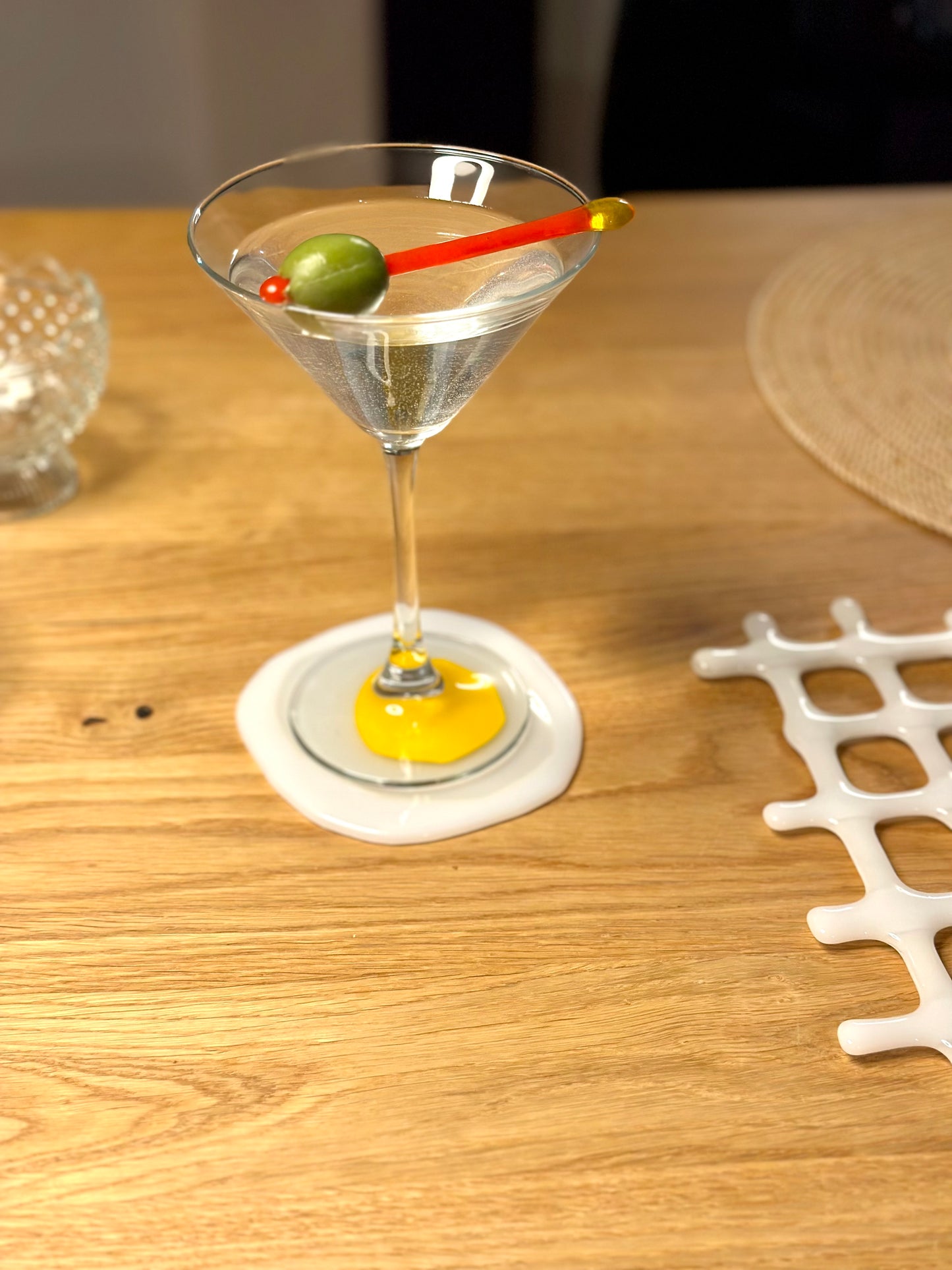 Set (4) cocktail / koffie lepels geel