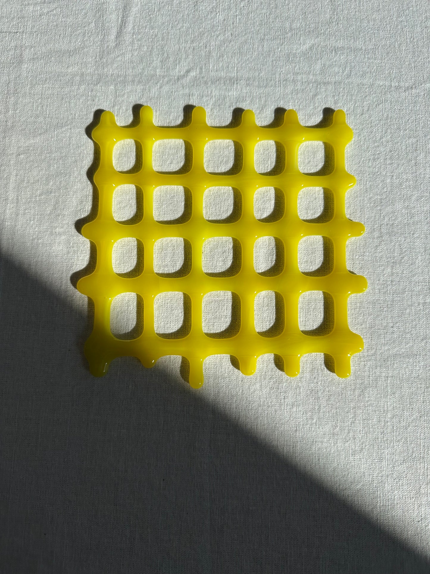 Onderzetter van glas - geel
