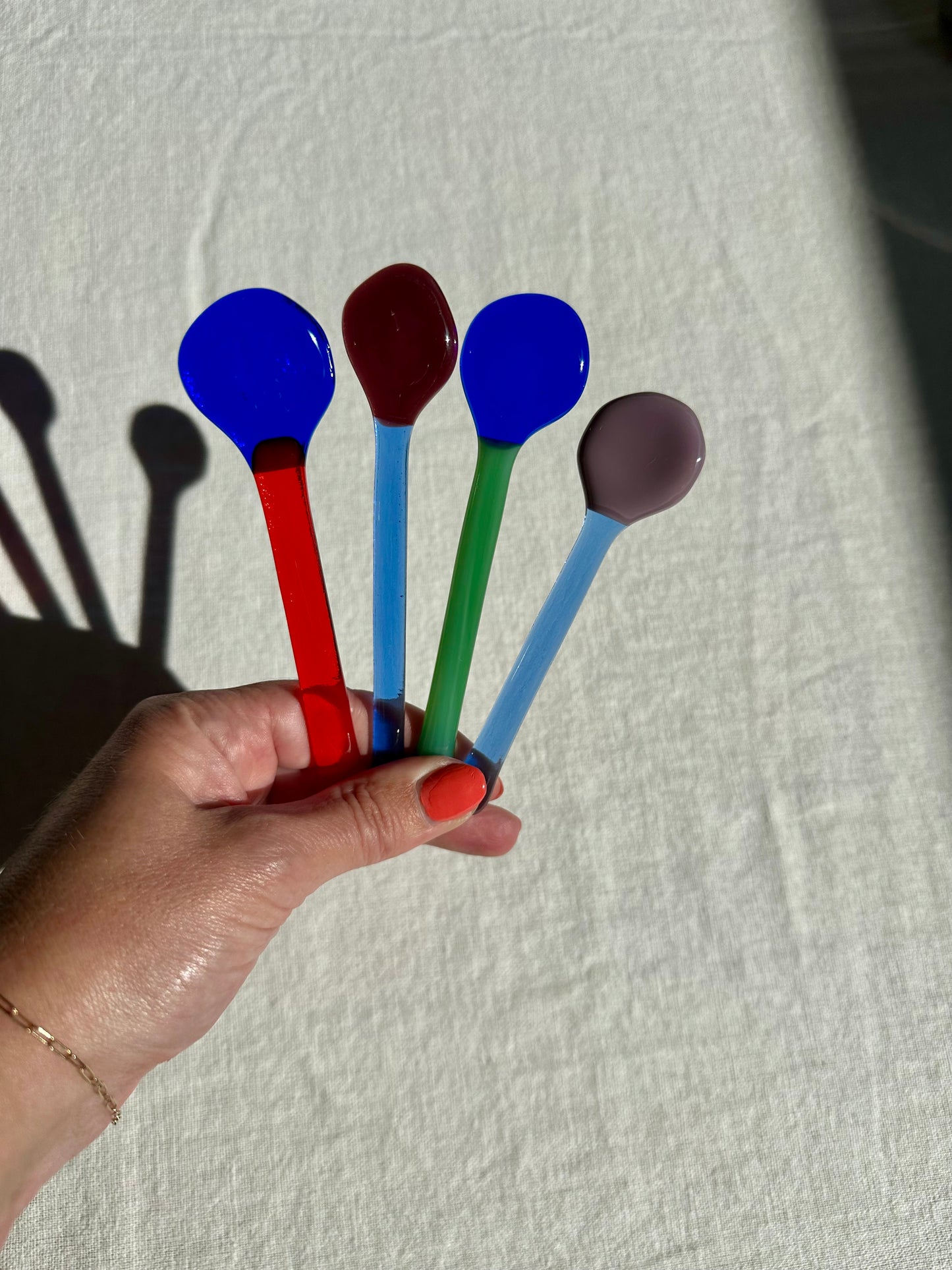 Set (4) lepels voor bij borrelhap